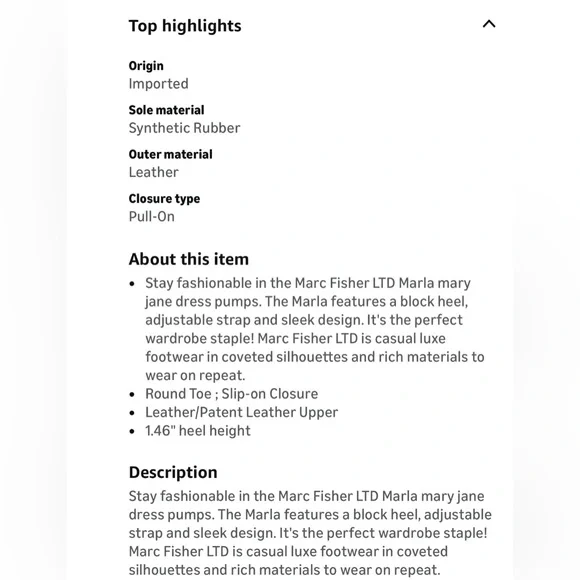 Marc Fisher Black and Tan Mary Jane Heels size 11M NWOT - Picture 8 of 10